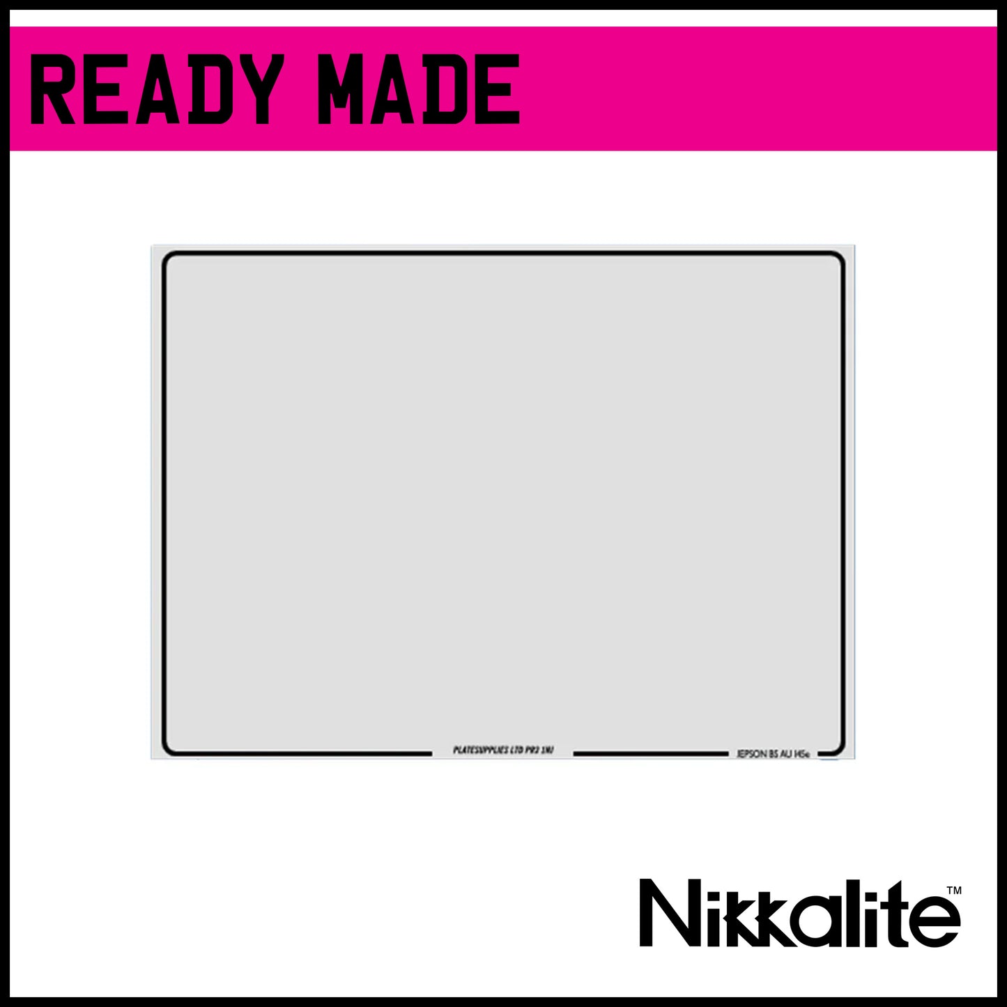 Ready Made White 4x4 Number Plate with Border (Land Rover)