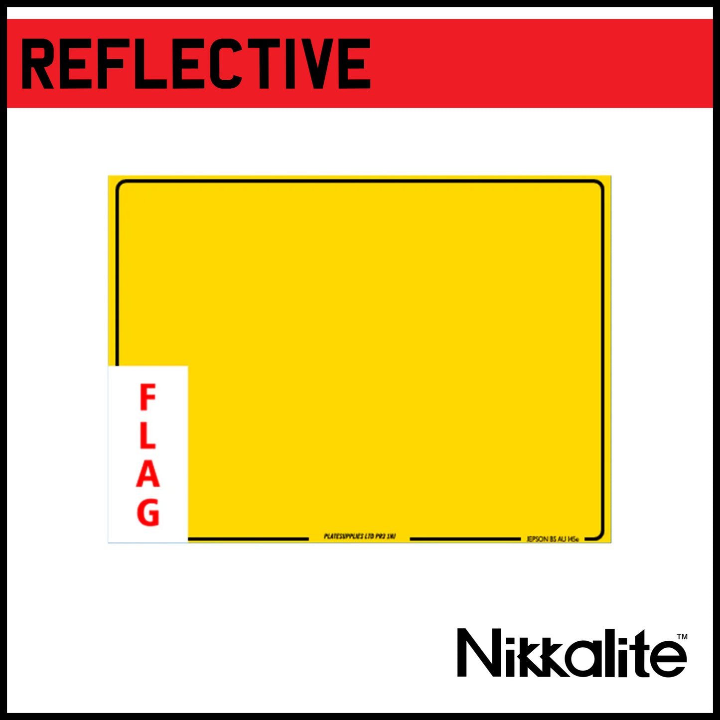Yellow 4x4 Reflective with Offset Border and BS Tags for Flags (Land Rover)