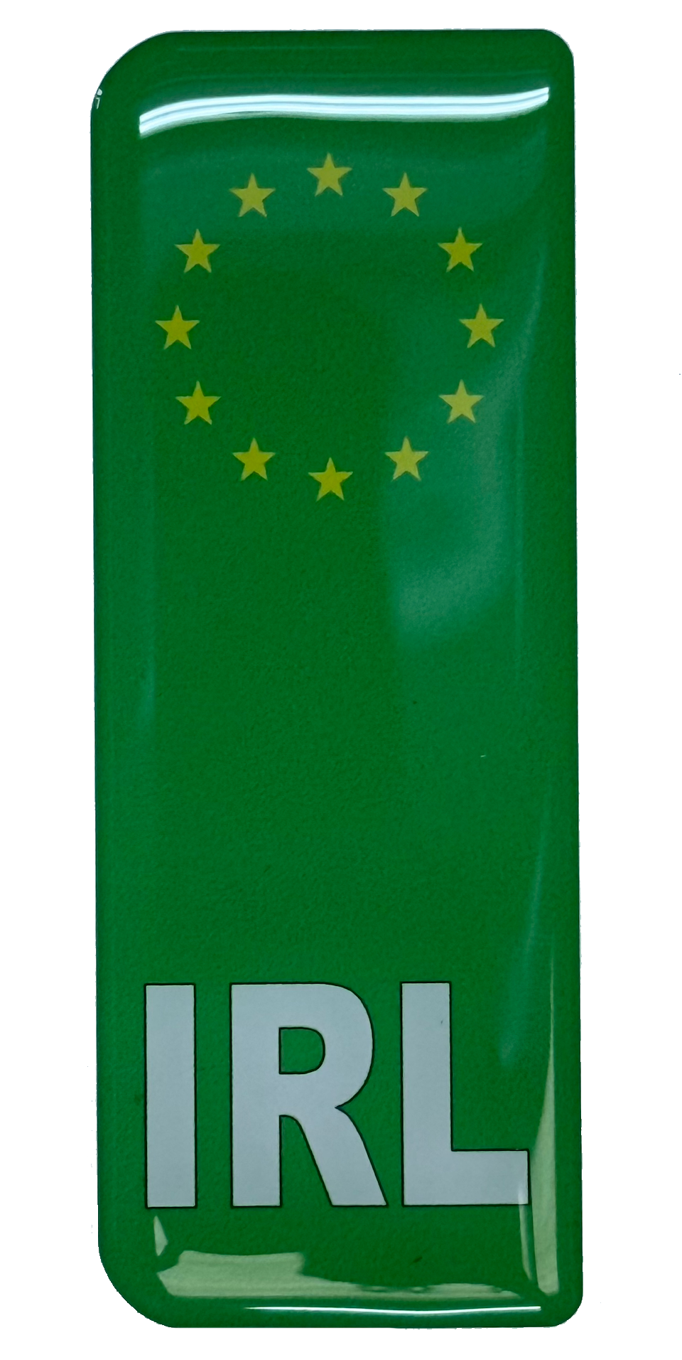 EV Green Flash Gel Badges/Flags for Standard Irish Number Plates