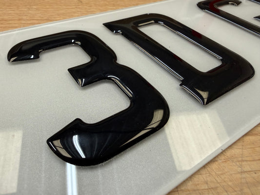 3D Gel Resin Number Plate Letters - UK