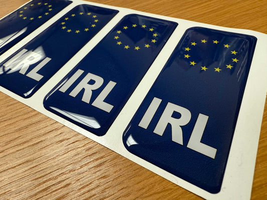 Irish Gel Badges/Flags for Standard Number Plates