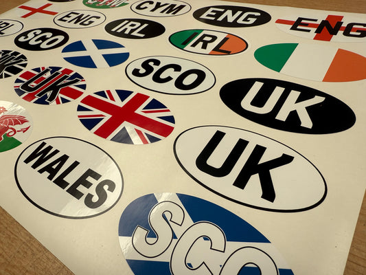 Country Oval Stickers 100x60mm