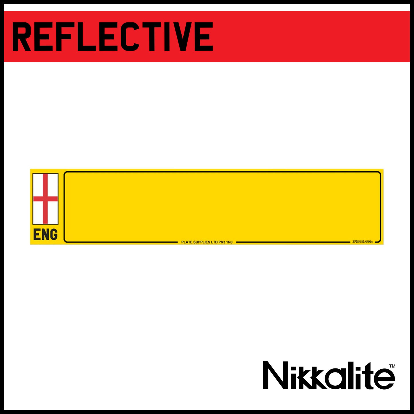 Yellow Oblong Reflective with Border - ENG