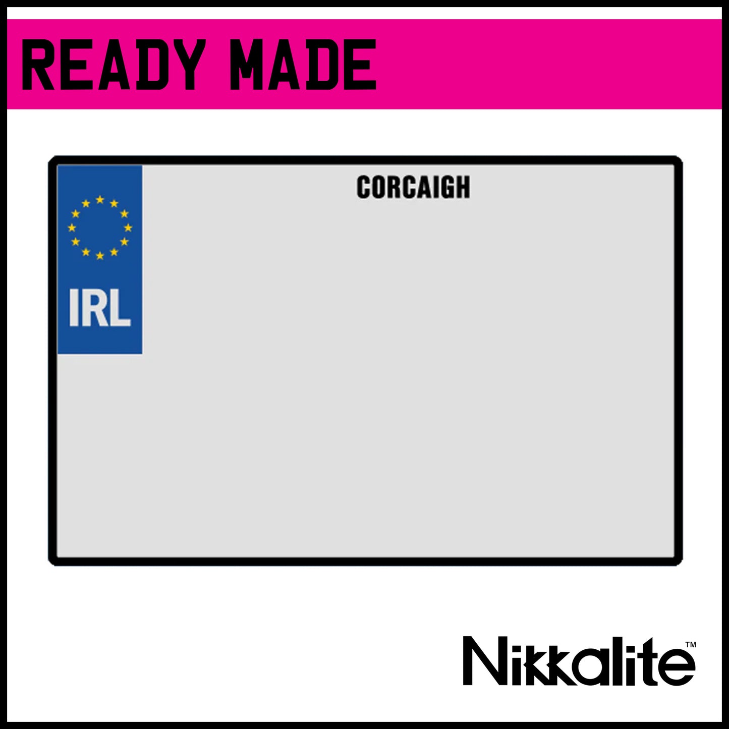 Ready Made Square IRL Number Plate - County Cork