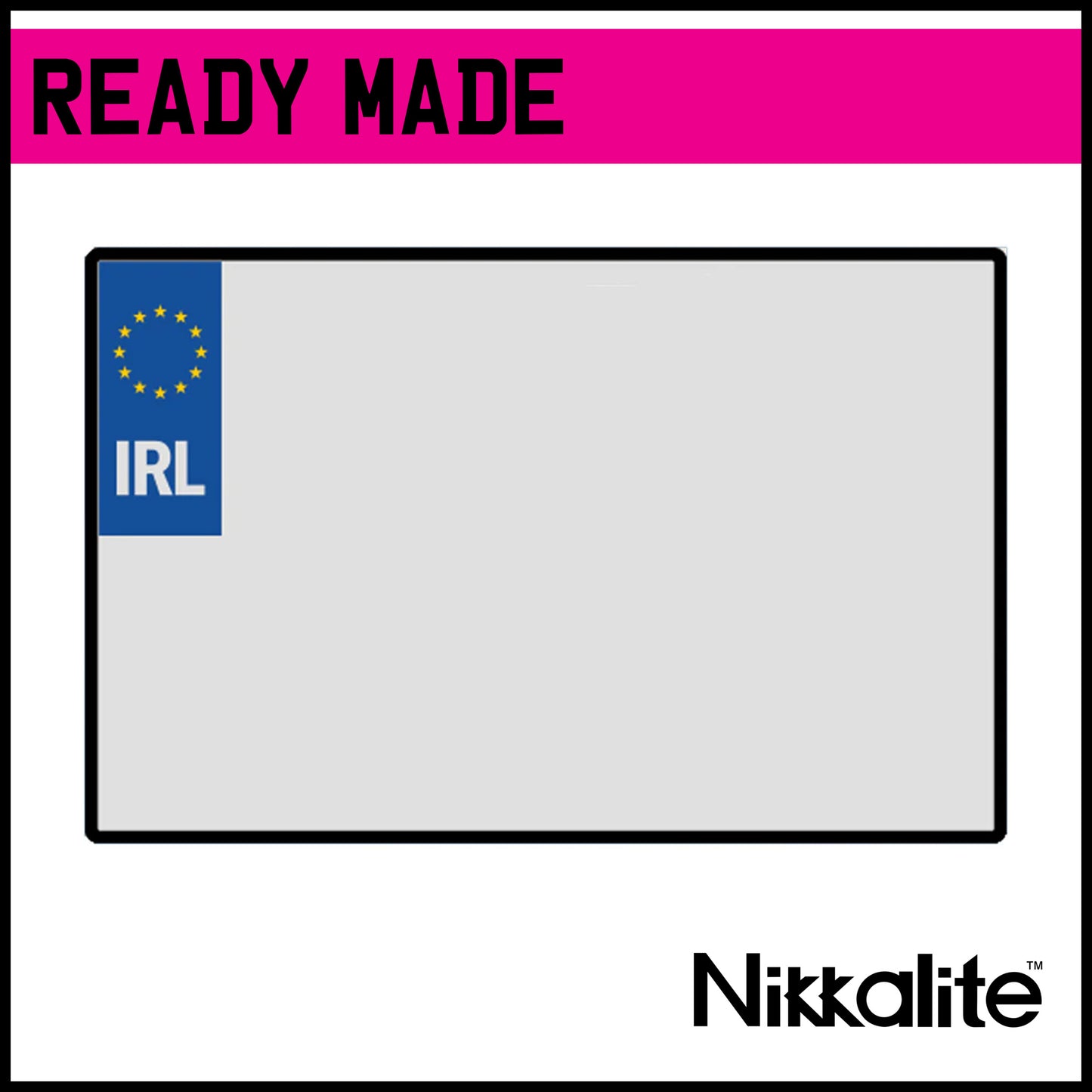 Ready Made Square IRL Number Plate - Blank