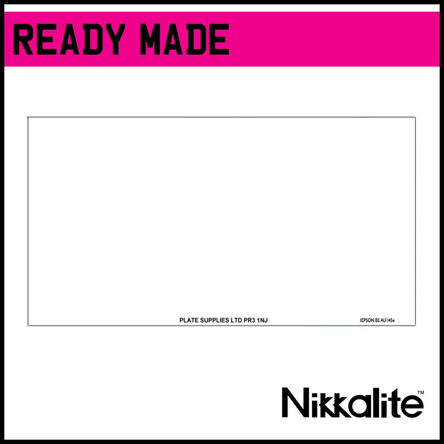 Ready Made White Japanese Import Number Plate with BS Tag