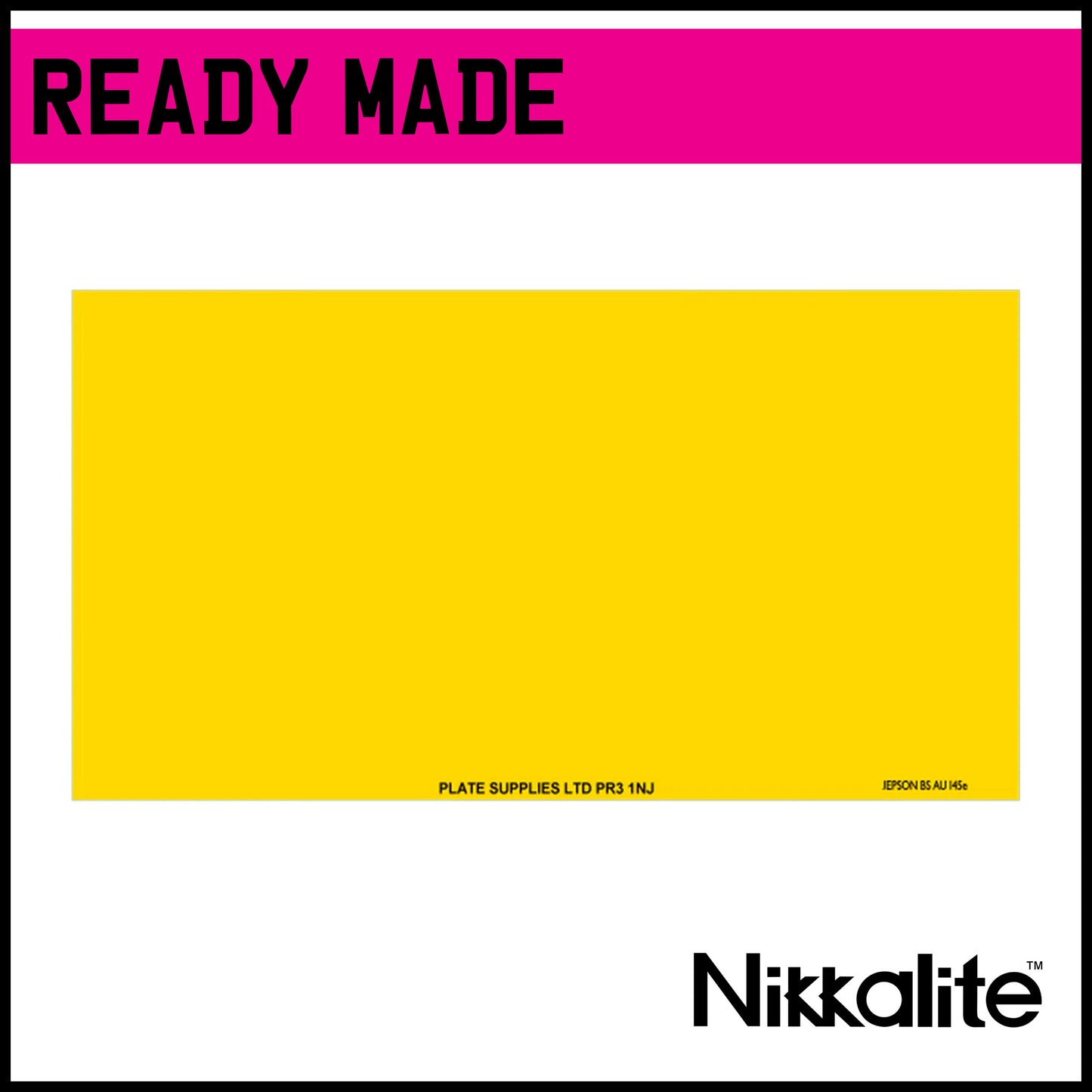 Ready Made Yellow Japanese Import Number Plate with BS Tag