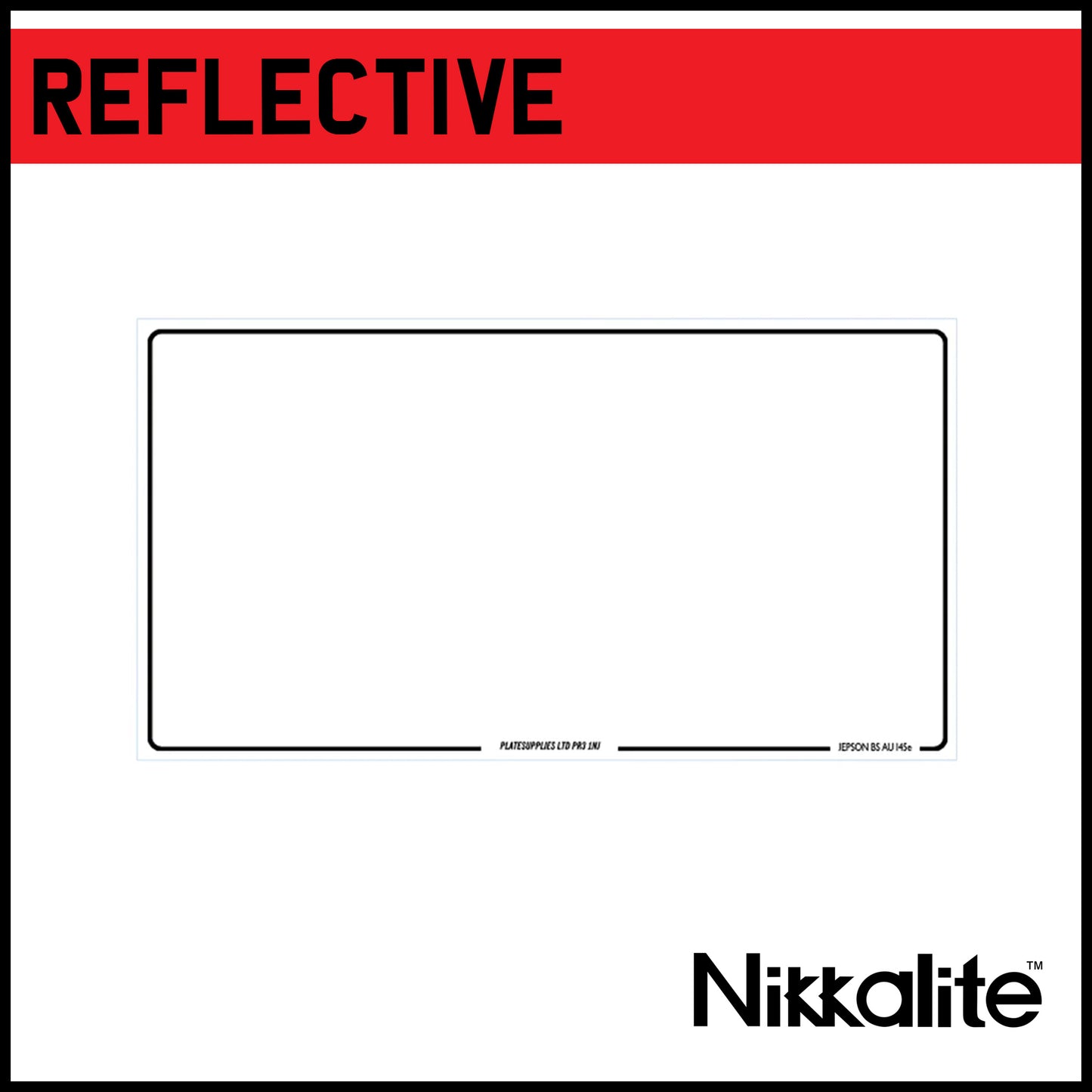 White Japanese Import Reflective with Border and BS Tags