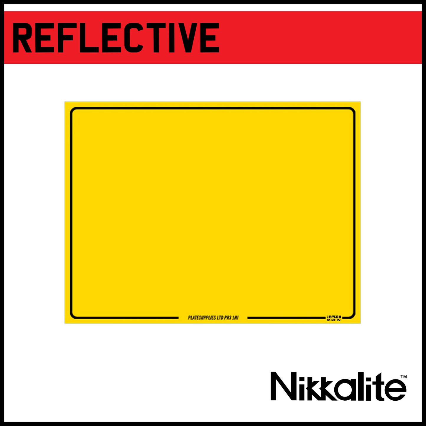 Yellow Motorcycle Reflective with Border and BS Tags