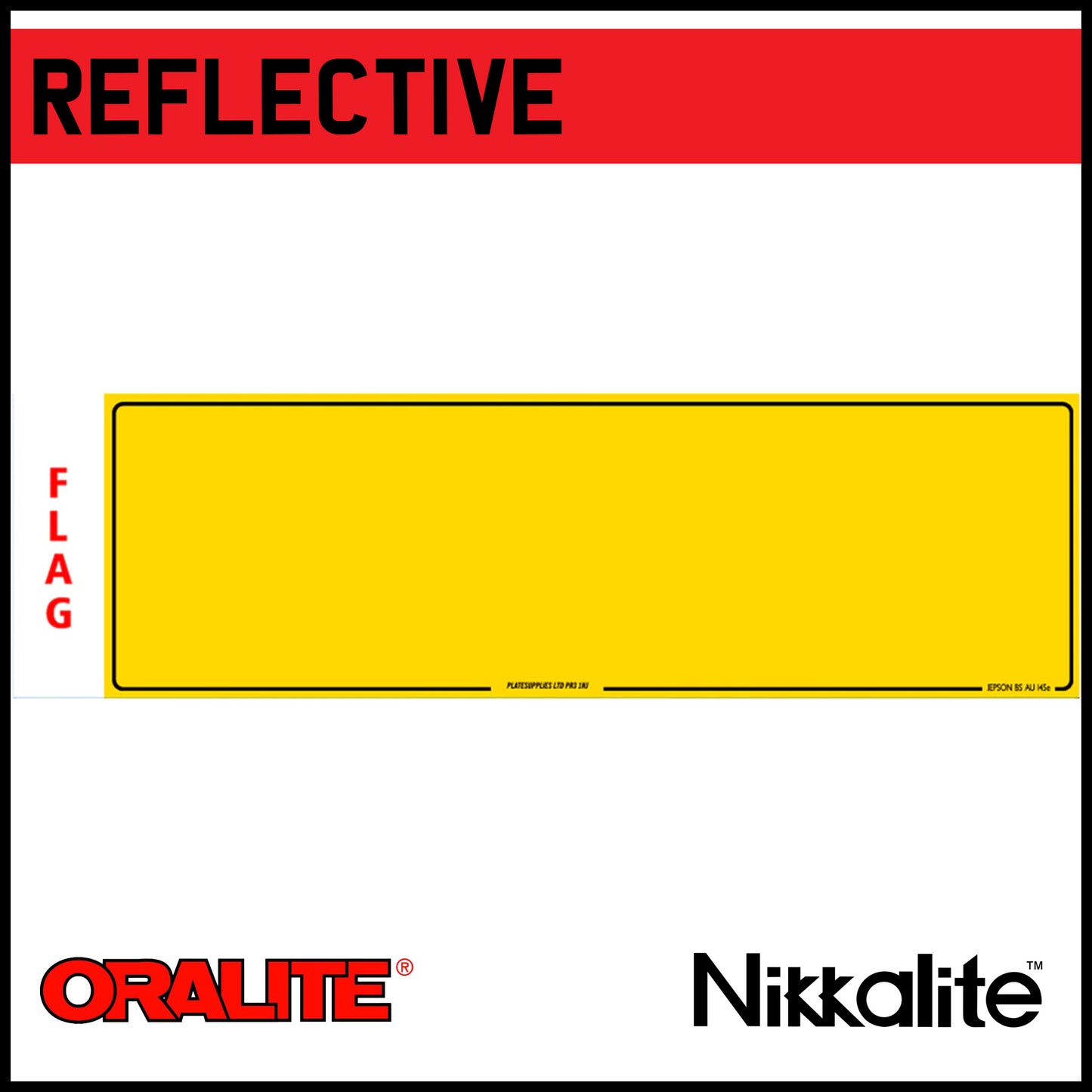 Yellow Oversize Reflective with Offset Border and BS Tags for Flags (Range Rover)