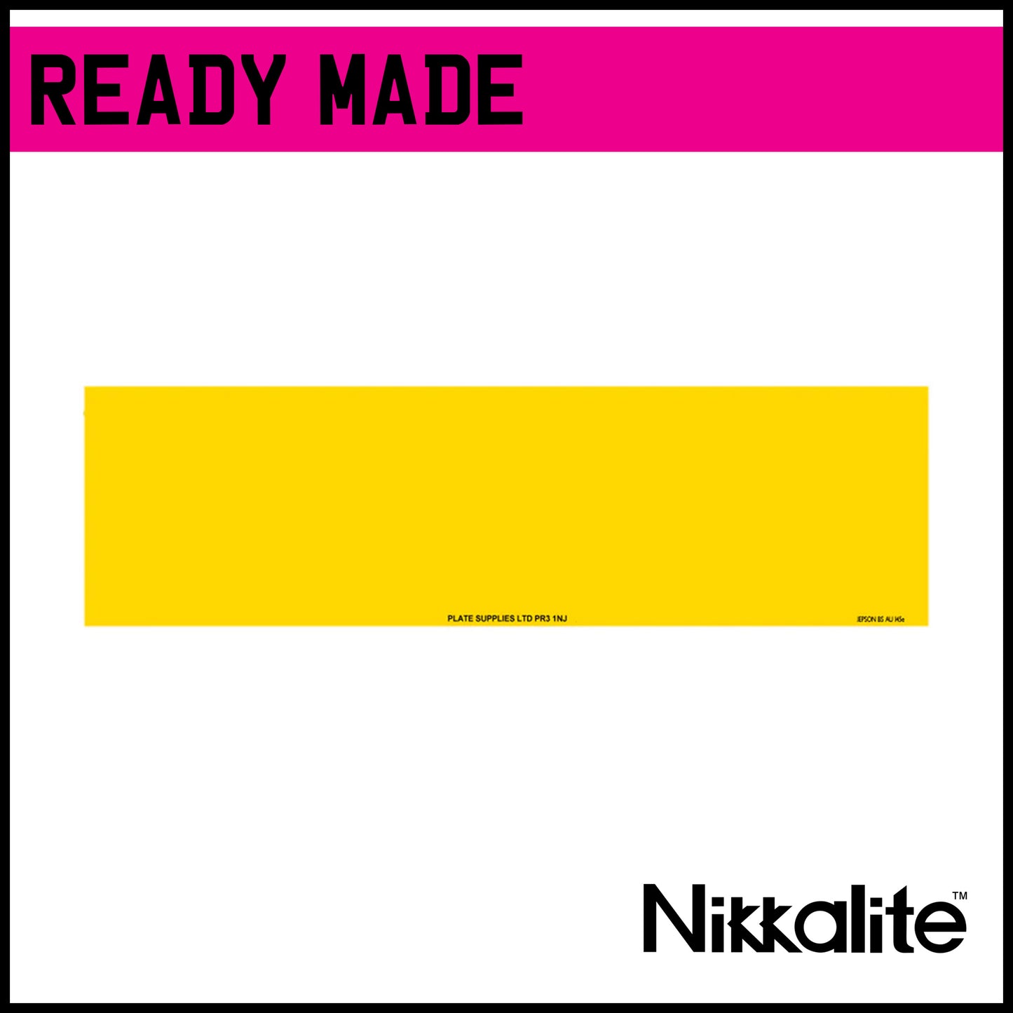 Ready Made Yellow Oversize Number Plate with BS Tag (Range Rover)