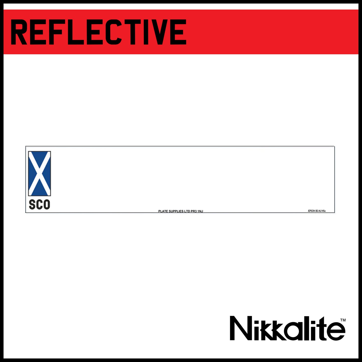 White Oblong Reflective with BS Tag - SCO