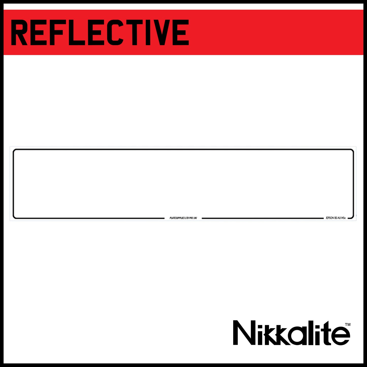 White Oblong Reflective with Border and BS Tag