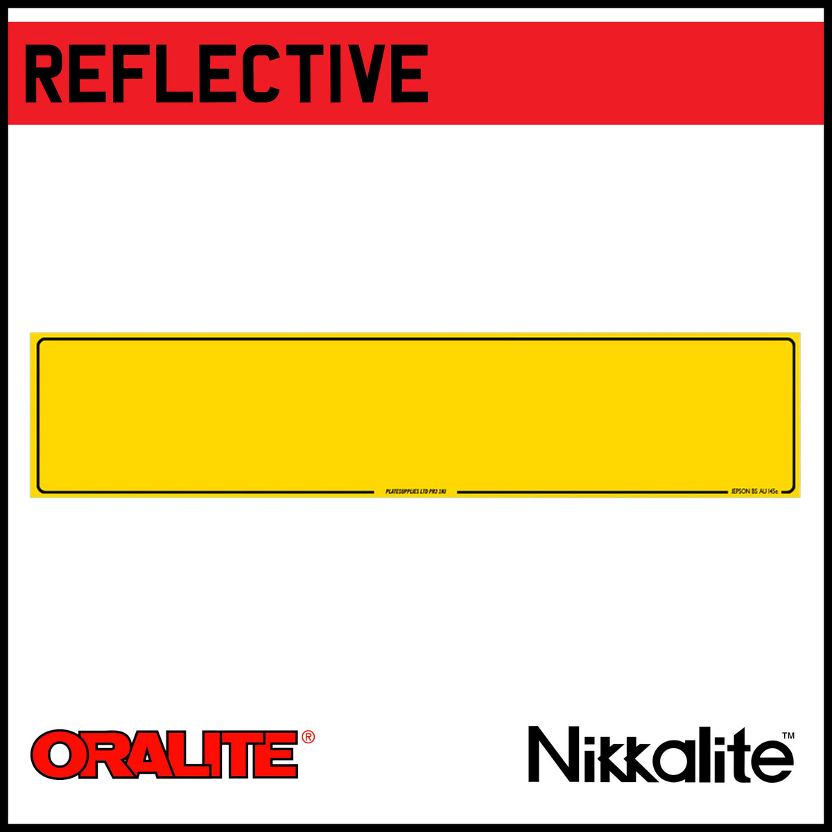 Yellow Oblong Reflective with Border and BS Tag