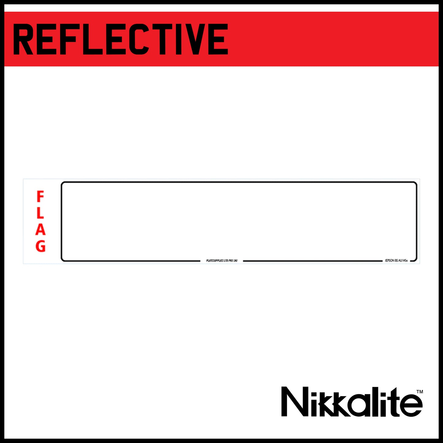 White Oblong Reflective with Offset Border and BS Tag