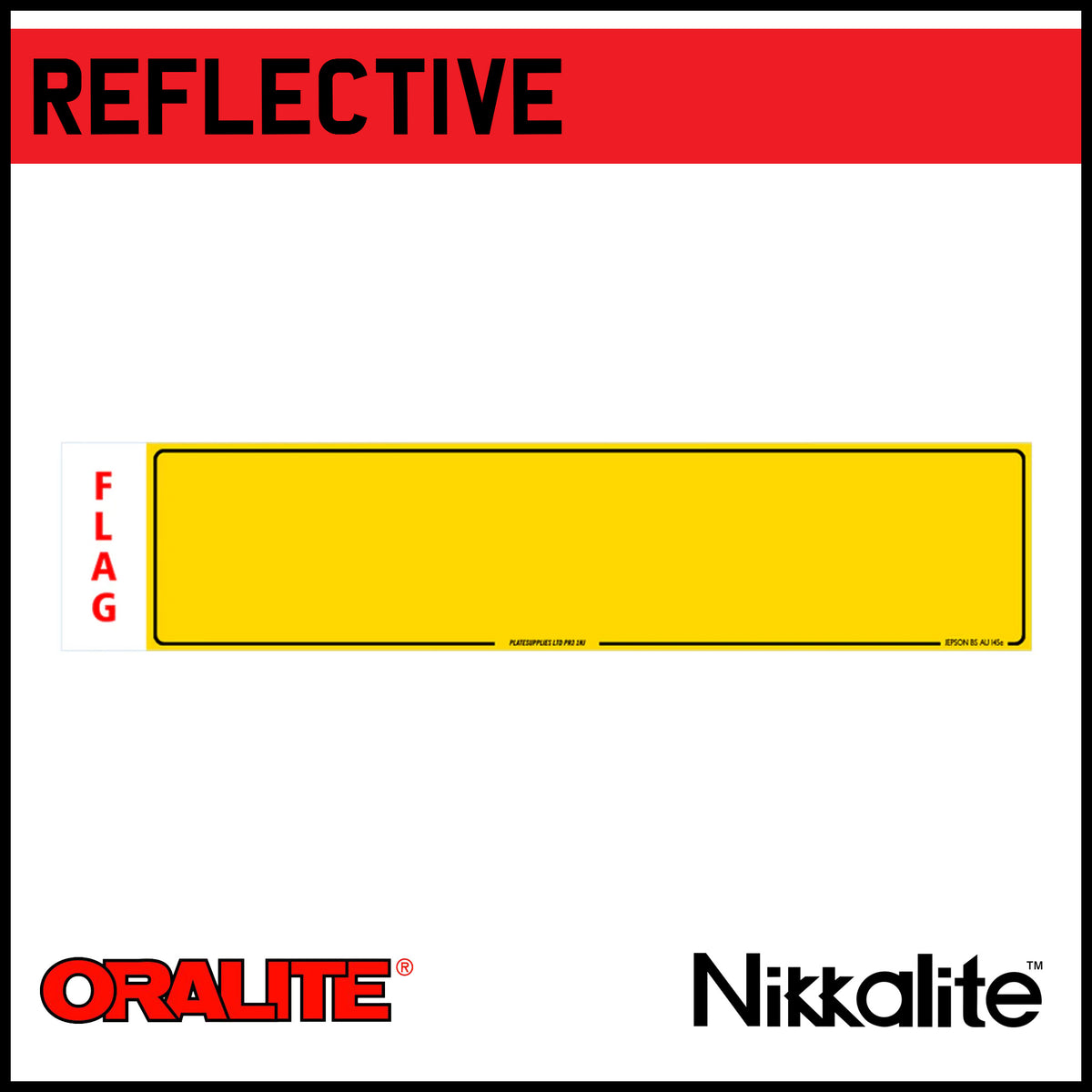 Yellow Oblong Reflective with Offset Border and BS Tag