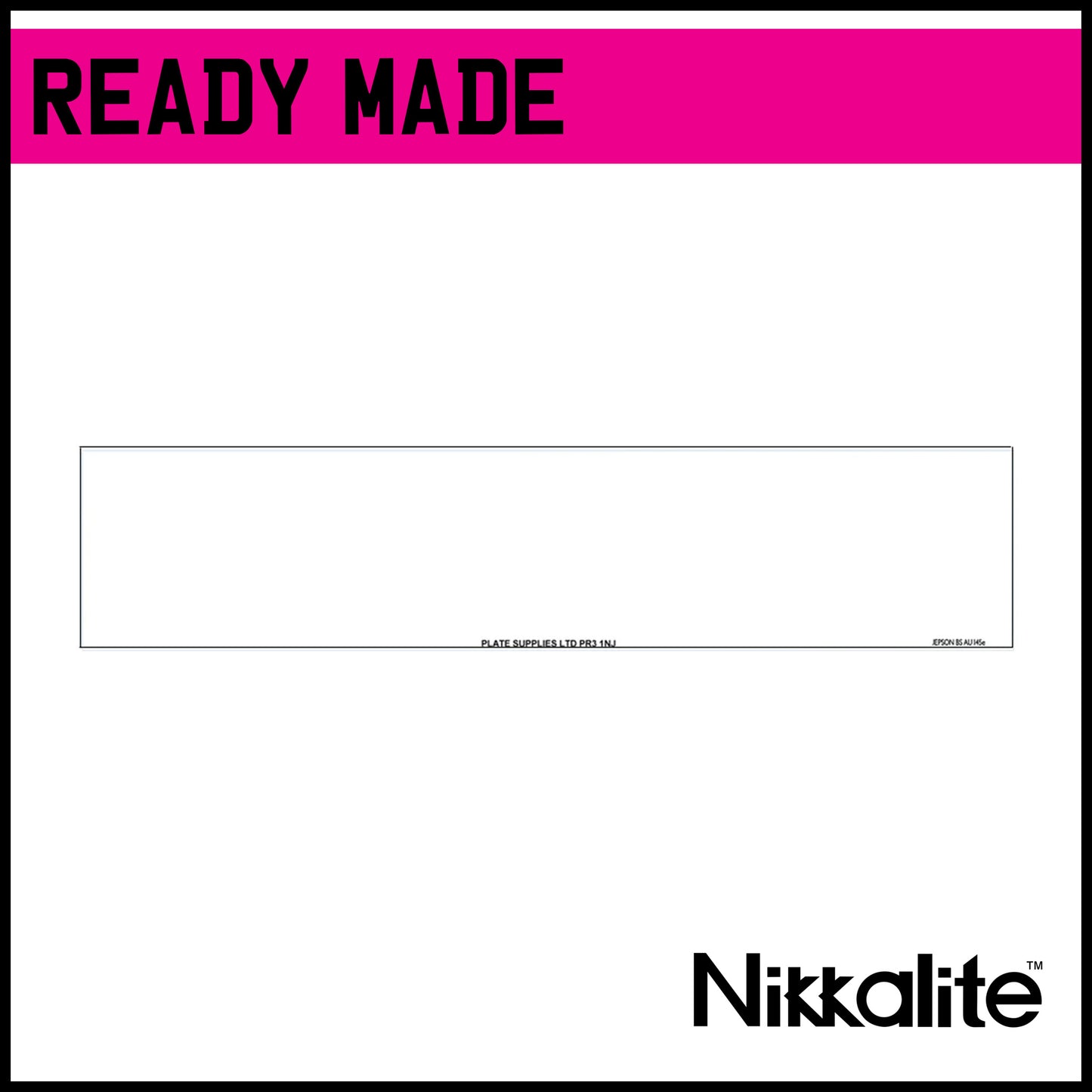 Ready Made White Oblong Number Plate with BS Tag