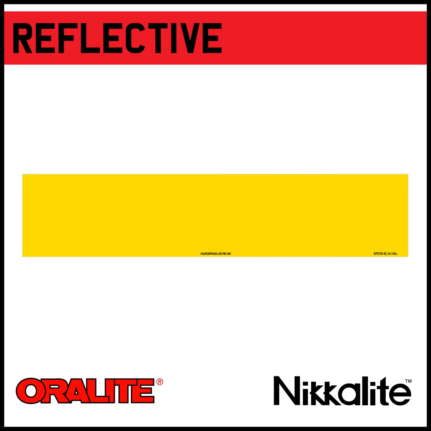 Yellow Oblong Reflective with BS Tag