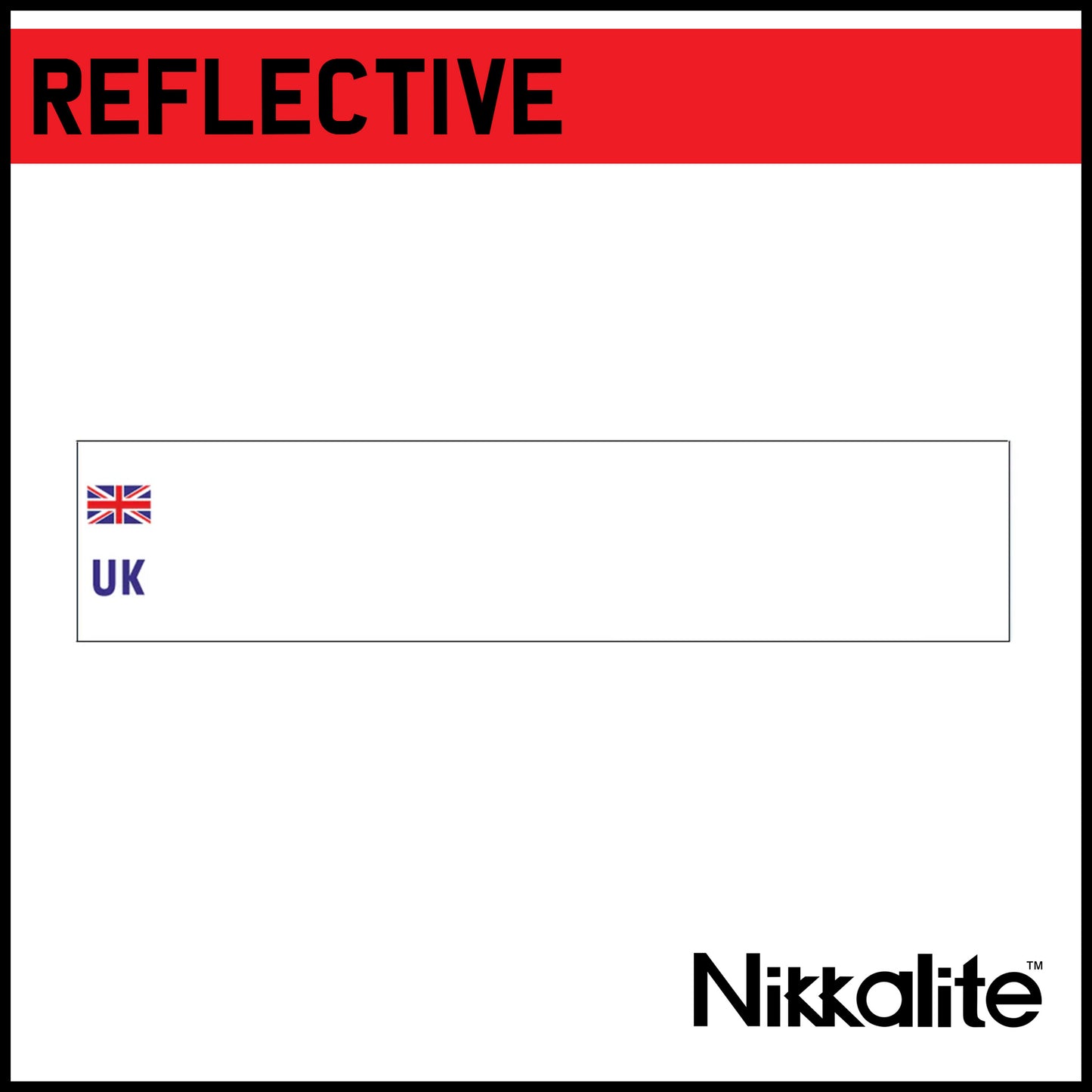 White Oblong Reflective Blank - UK