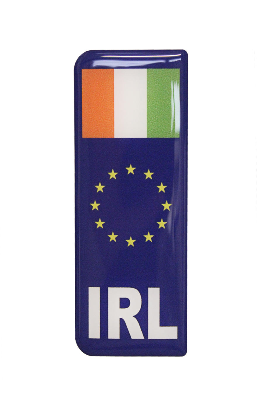 Irish Gel Badges/Flags for Standard Number Plates