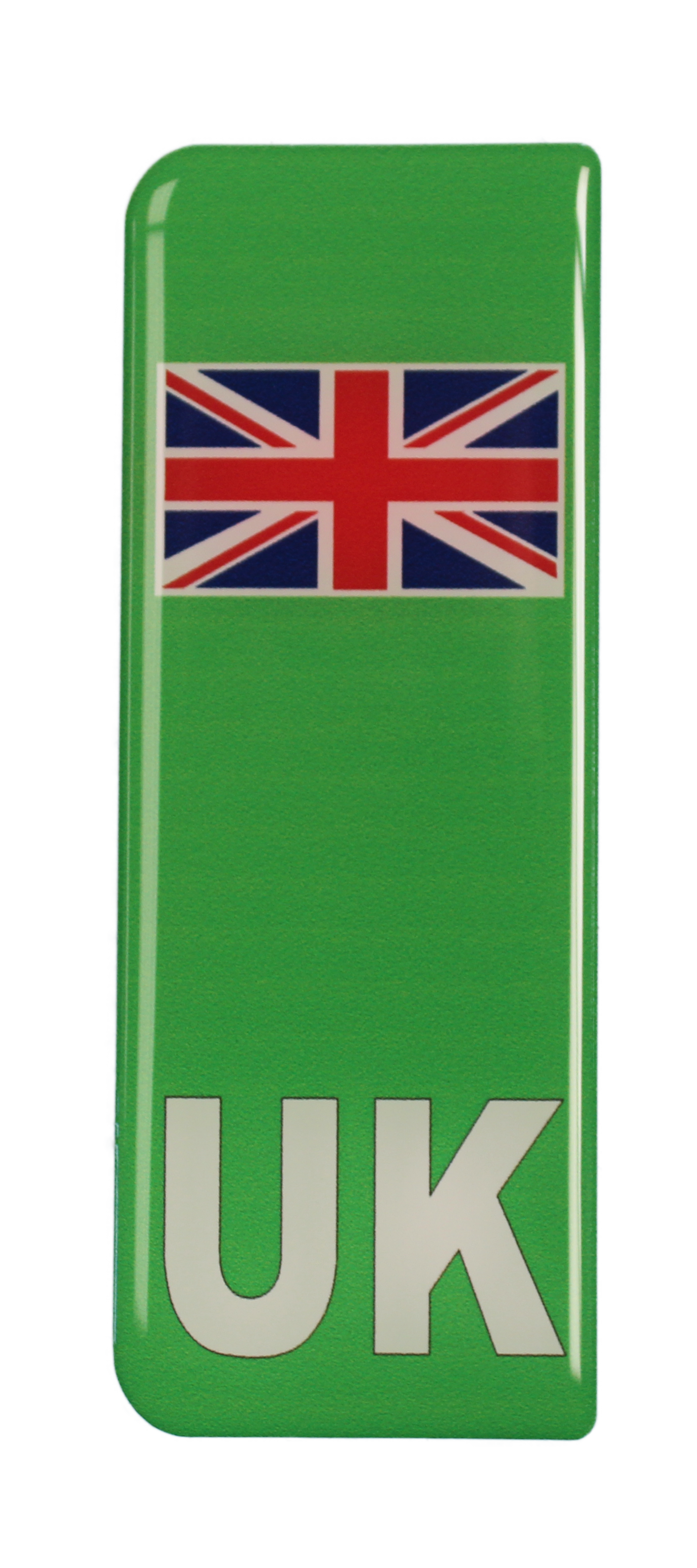 EV Green Flash Gel Badges/Flags for Standard UK Number Plates