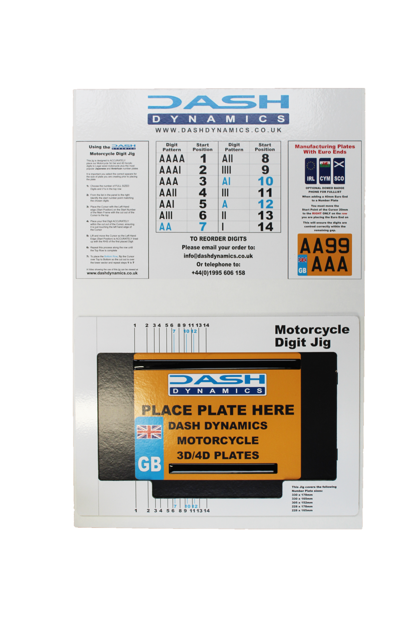 UK Motorcycle & US Import Number Plate Jig