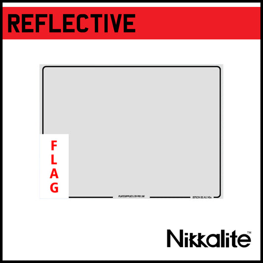 White 4x4 Reflective with Offset Border and BS Tags for Flags (Land Rover)