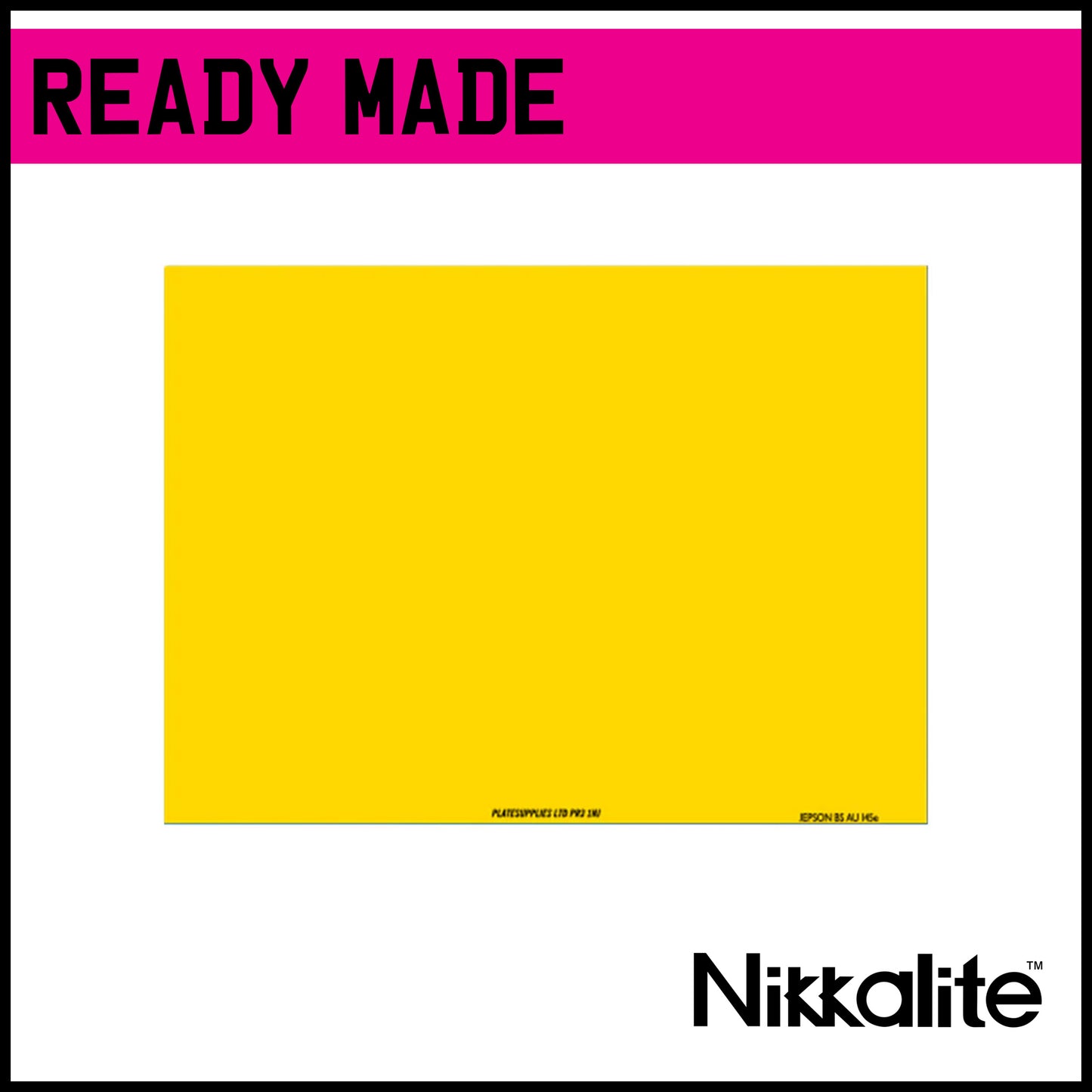 Ready Made Yellow 4x4 Number Plate with BS Tag (Land Rover)