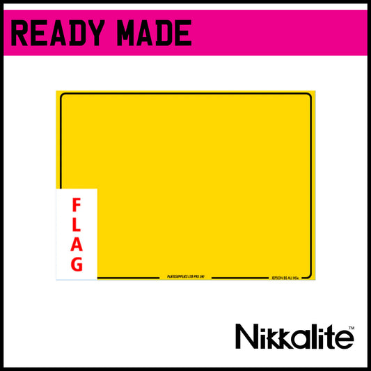 Ready Made Yellow 4x4 Number Plate with Offset Border for Flags (Land Rover)