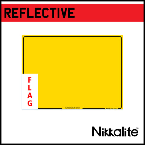 Yellow 4x4 Reflective with Offset Border and BS Tags for Flags (Land Rover)