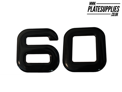 3D Metro (60mm) Gel Resin Number Plate Letters