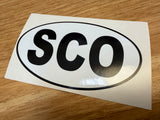 Country Oval Stickers 100x60mm
