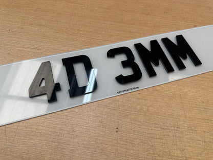 4D 3mm Number Plate Letters - UK