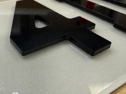 4D 3mm Number Plate Letters - UK