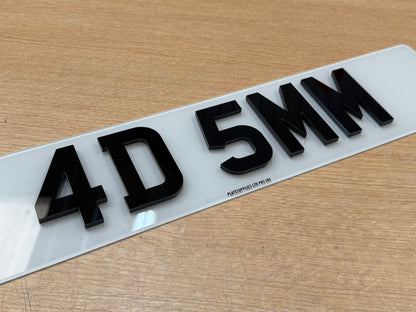 4D 5mm Number Plate Letters - UK