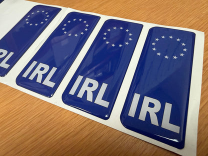 Sporty Irish Gel Badges/Flags for Standard Number Plates