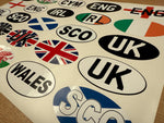 Country Oval Stickers 100x60mm