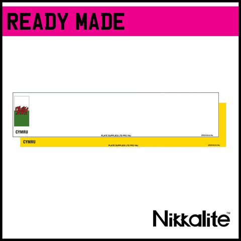 Ready Made Standard Oblong Number Plates - CYMRU