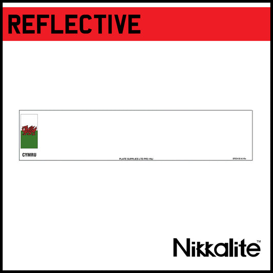 White Oblong Reflective Blank - CYMRU