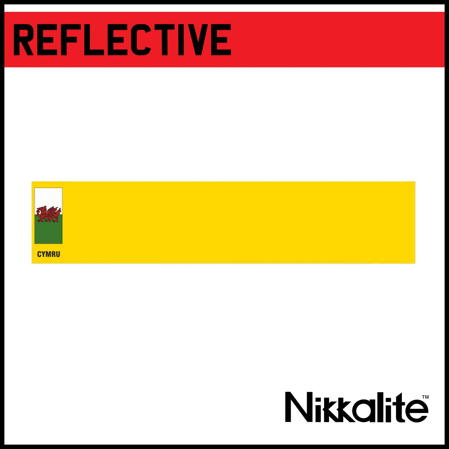 Yellow Oblong Reflective Blank - CYMRU