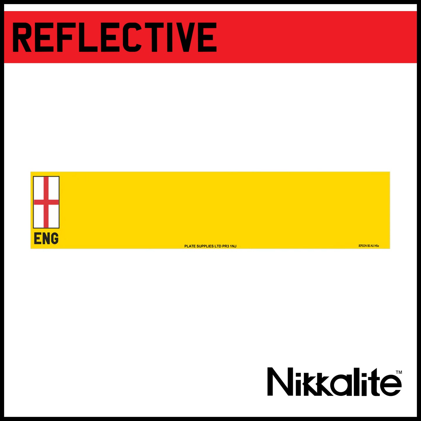 Yellow Oblong Reflective with BS Tag - ENG