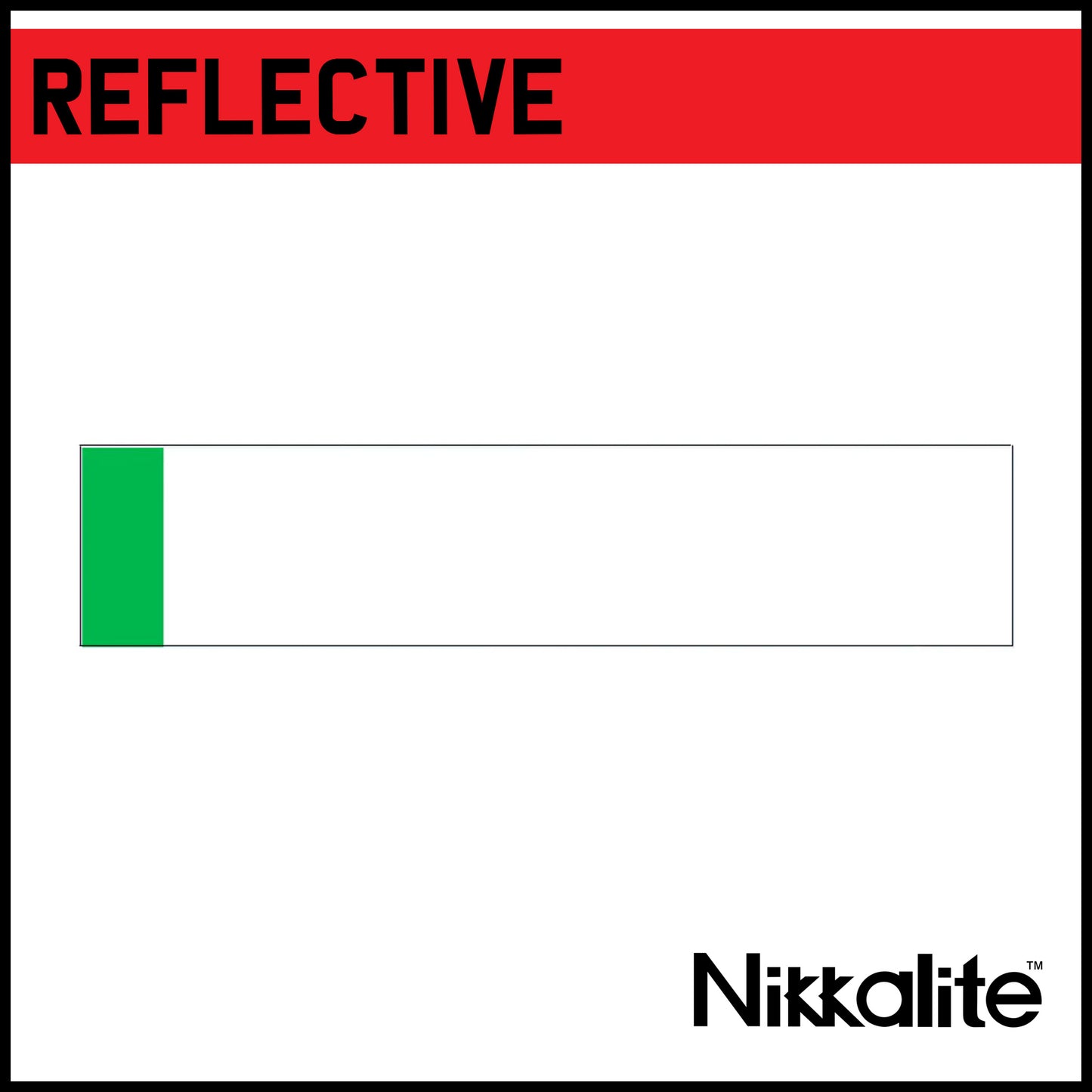 White Oblong Reflective Blank - EV/Green Flash