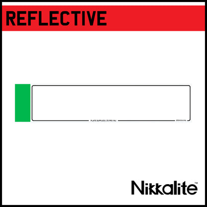 White Oblong Reflective with Border - EV/Green Flash