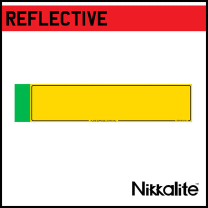 Yellow Oblong Reflective with Border - EV/Green Flash