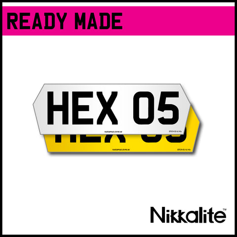 Ready Made Hex Number Plates - 5 Digit