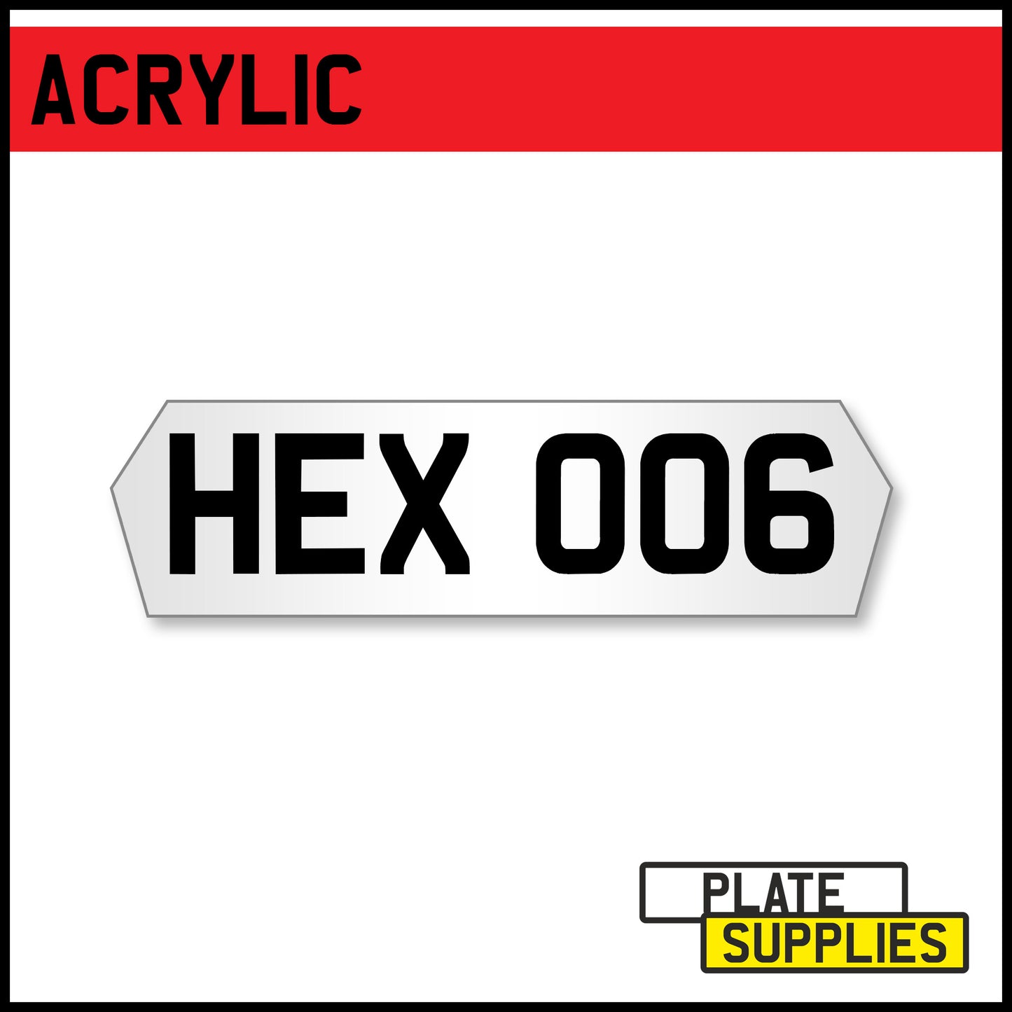 Hex Plate 6 Digit Acrylic