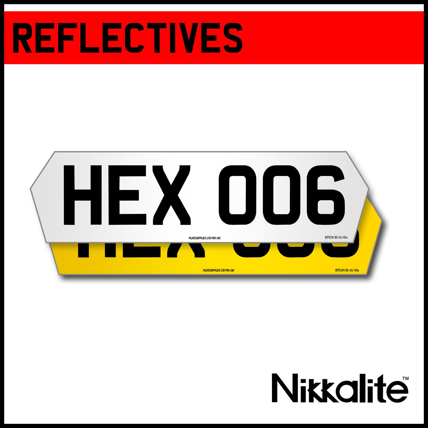 Hex Plate 6 Digit Reflectives