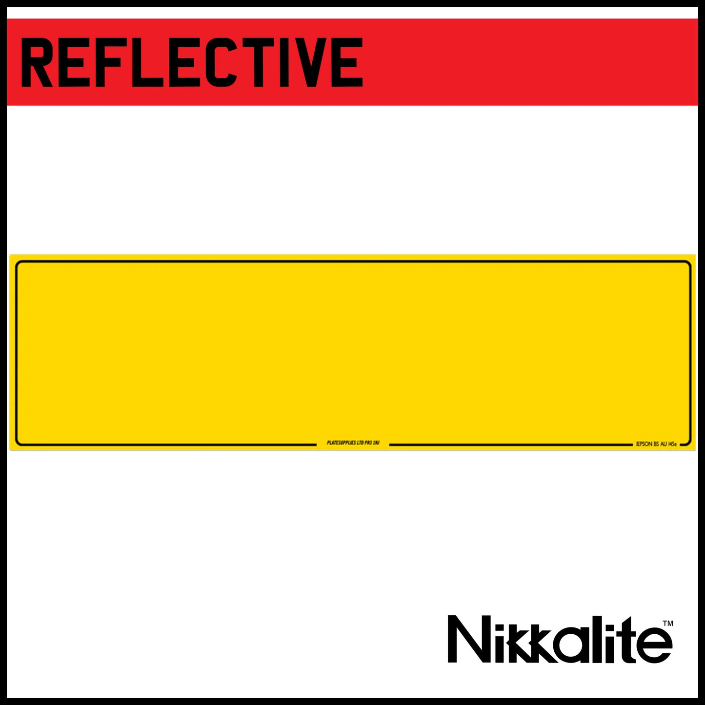 Yellow Oversize Reflective with Border and BS Tags (Range Rover)