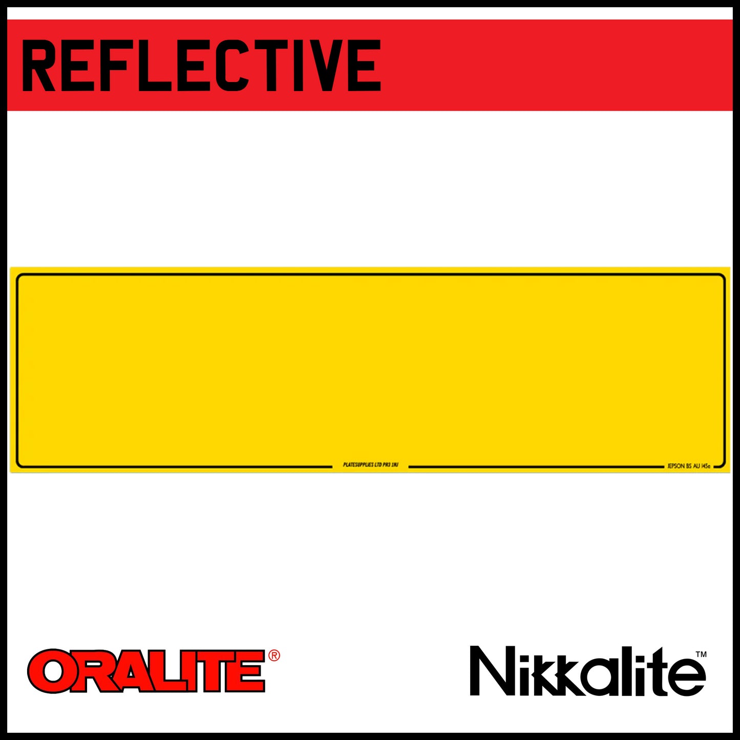 Yellow Oversize Reflective with Border and BS Tags (Range Rover)