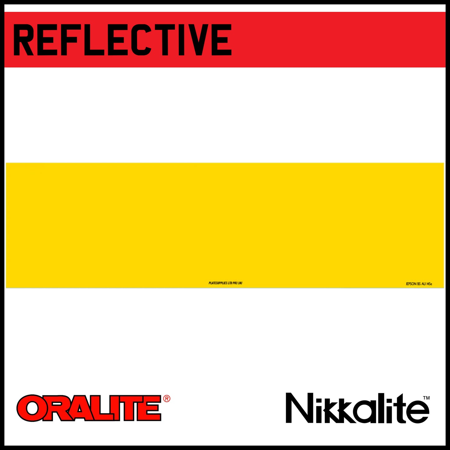 Yellow Oversize Reflective with BS Tag (Range Rover)